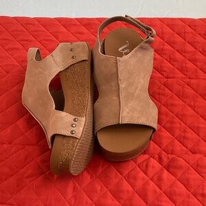 Very G Open-Toe Wedge Sandals in Blush Taupe